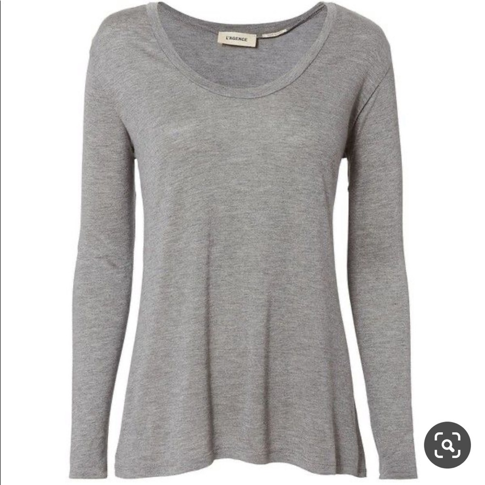 L’Agence perfect long sleeve T - heather grey